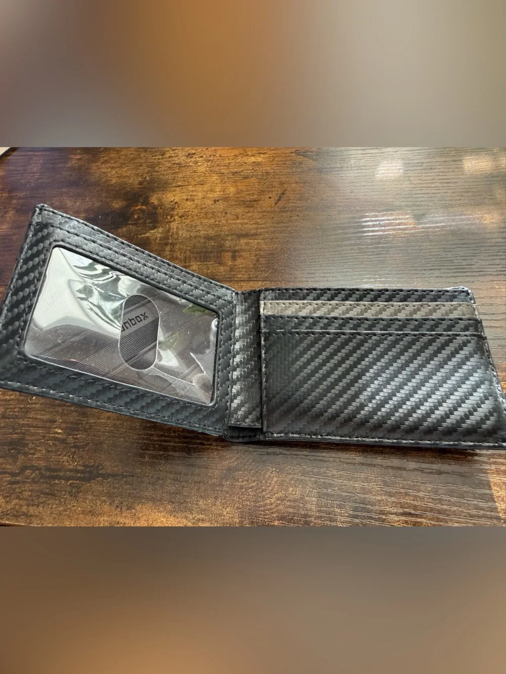 Runbox Slim RFID Blocking Men’s Wallet Gray Black Carbon Fiber NEW